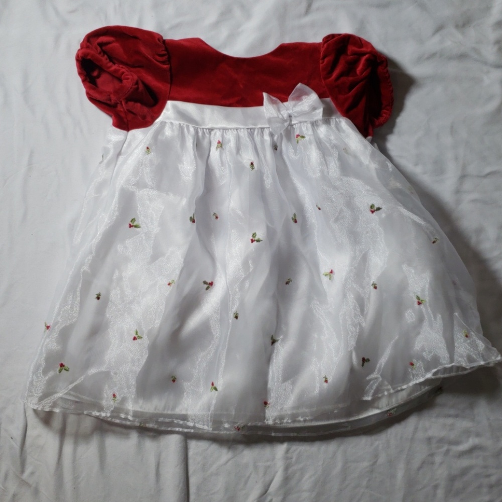 🌻 Starting Out Girls dress 24M red white rose